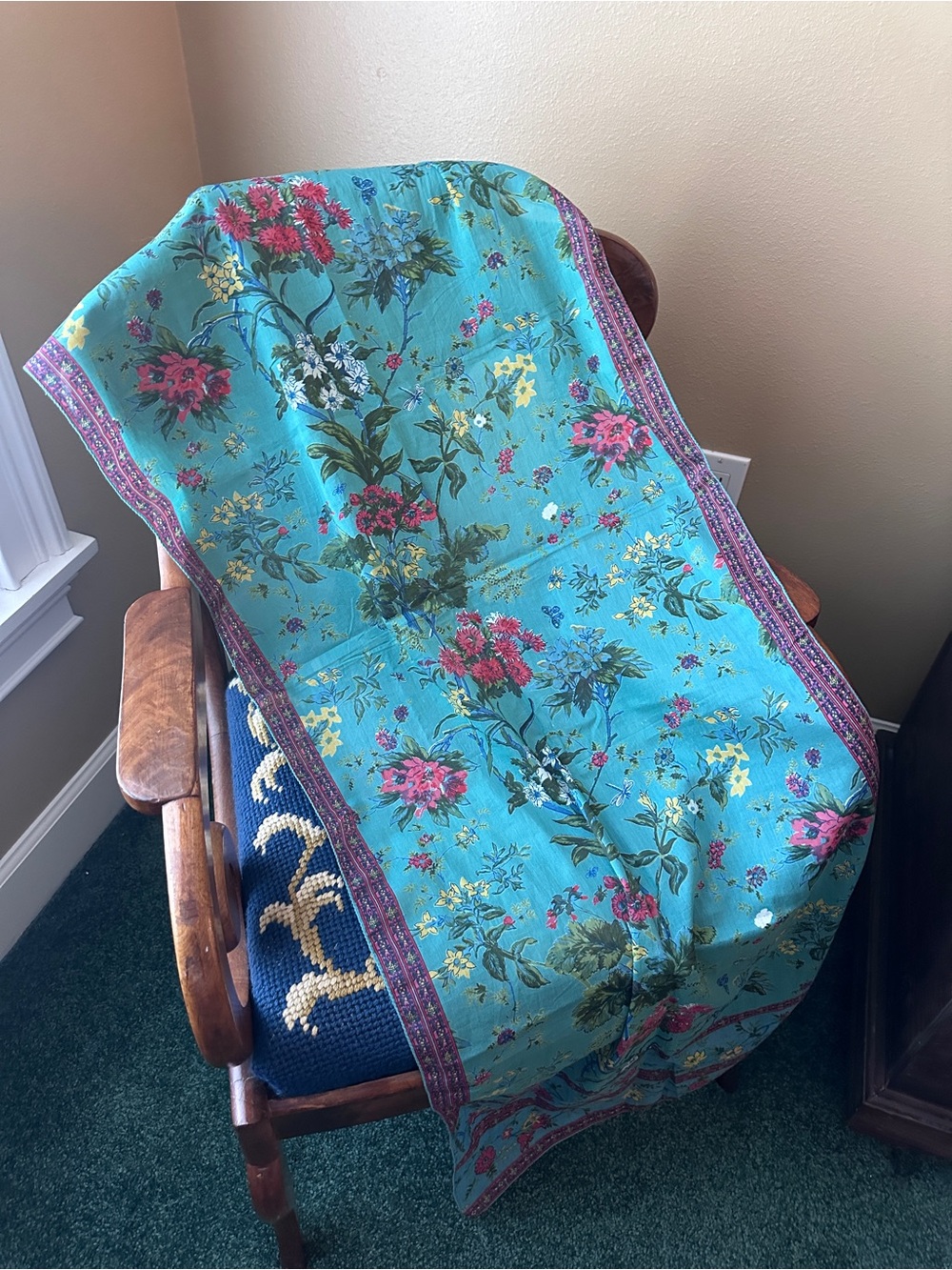 Floral Turquoise Scarf